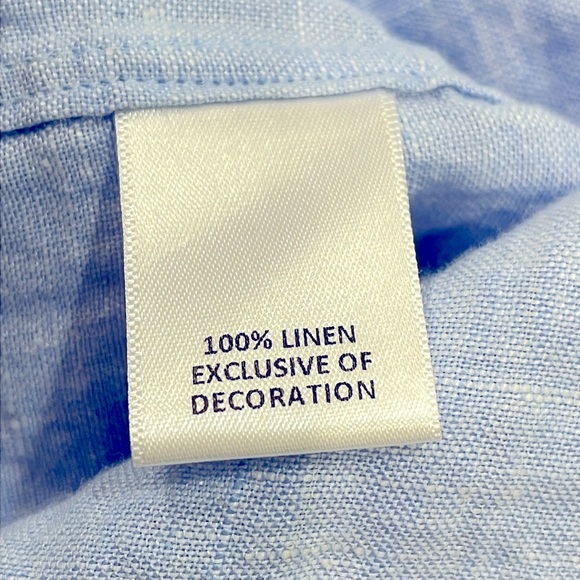 Men’s Linen CREMIEUX Classics Button Up Dress Shirt Light Blue Size X-Large - Picture 8 of 12